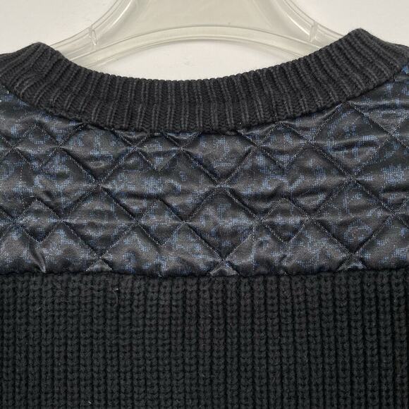 Scotch & Soda Sweater Mens Medium Charcoal Quilted Shoulder Ribbed Heavy Preppy - Picture 9 of 12